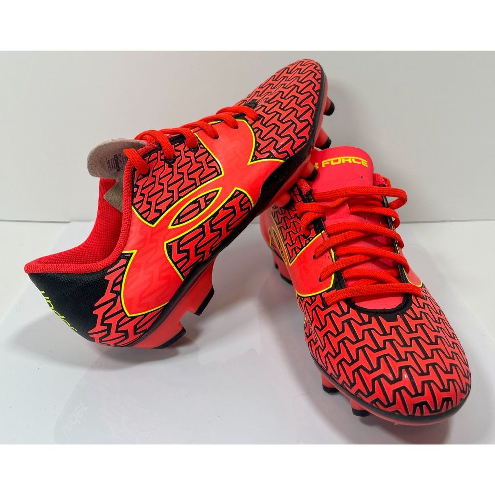 Under Armour Girls X Force Cleats Soccer Softball Black Yellow Orange Size 2 2Y